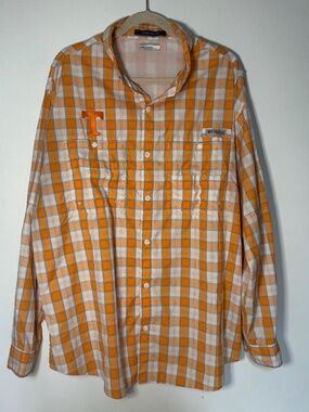 Columbia PFG Super Tamiami Shirt Orange White TN Vols Tennessee Vols XXL